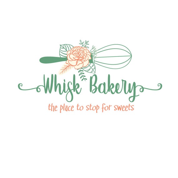 Bakery Logo Whisk Logo Baking Logo Baker Logo Floral | Etsy