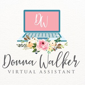 Virtual Assistant Logo, Computer Logo, Laptop Logo, Blogger Logo, VA Logo, Entrepreneur Logo, Business Logo, Secretary Logo, Flowers Logo