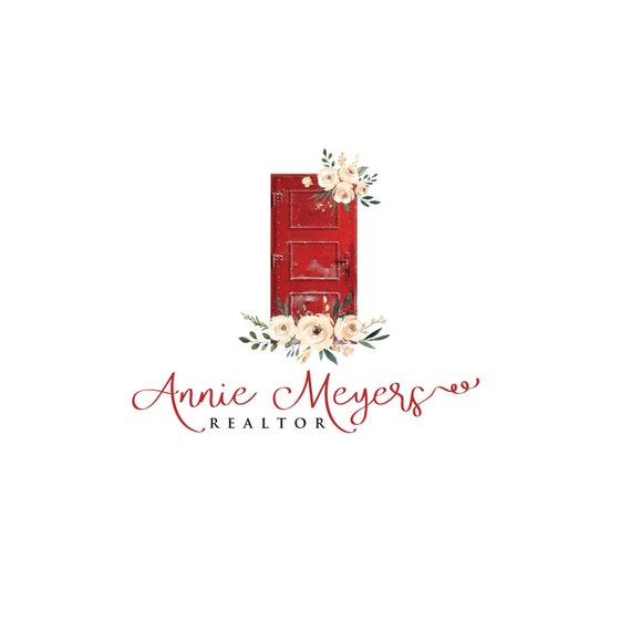 Red Door Logo Realtor Logo Furniture Painting Logo Rustic Door Logo Vintage Logos Distressed Logo Real Estate Agent Logo Painter Logo