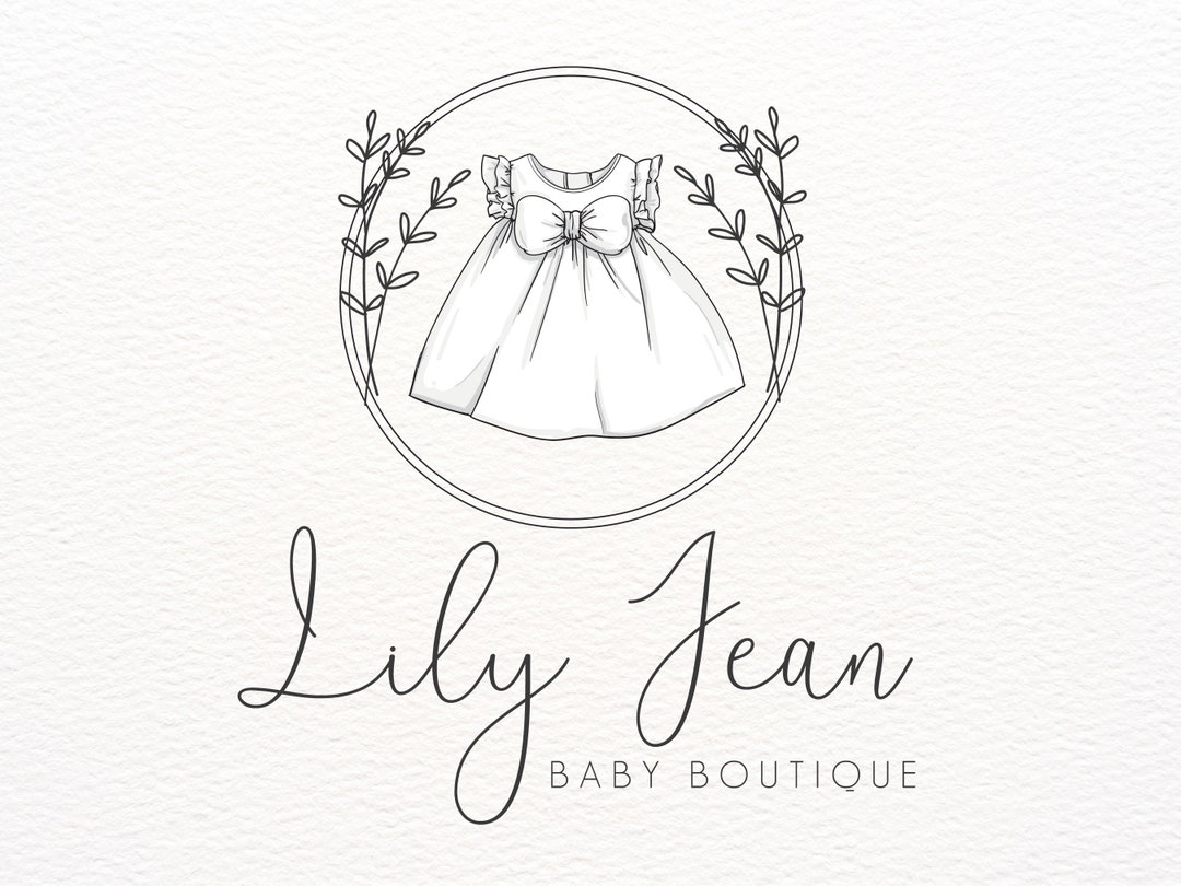 Children's Boutique Logo, Baby Dress Logo, Vintage Logo, Kids Logo
