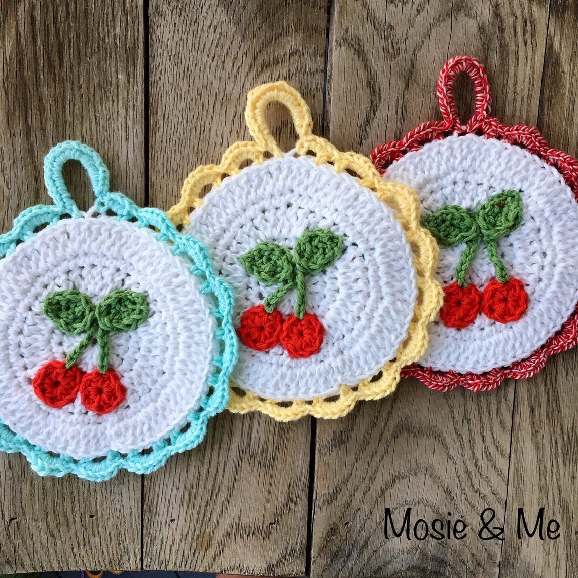 Cherry potholder CROCHET PATTERN PDF download fruit pot Etsy