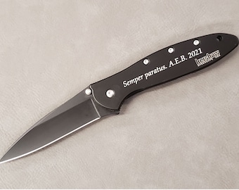 Kershaw Leek Knife Custom Laser Engraved -  Makes the Perfect Personalized Gift!