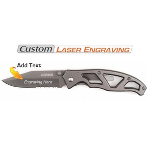Gerber Paraframe I Knife Custom Laser Engraved -  Makes the Perfect Personalized Gift!