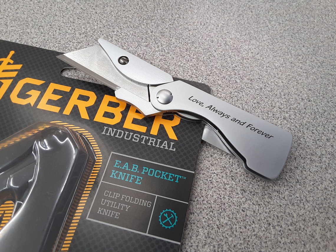 Personalized Gerber EAB Utility Pocket Knife Box Cutter Etsy