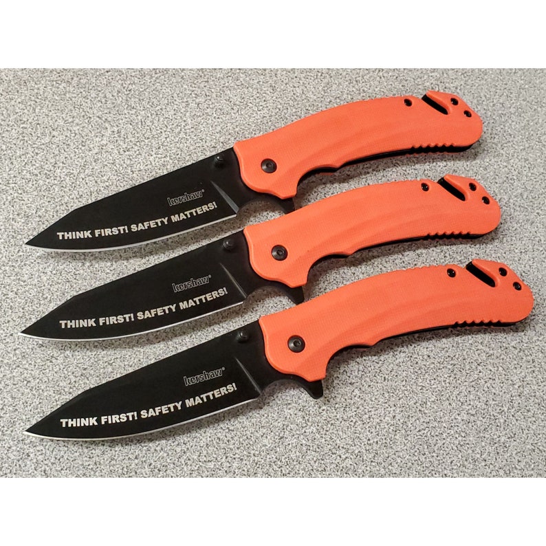 Engraved Kershaw Barricade Knife Safety Award