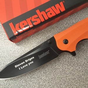 Engraved Kershaw Barricade Knife