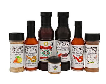 Dynamic Datil Duo Gift Box, Hot Sauce, BBQ Sauce, Marinade, Datil Pepper Seasoning Blends, Datil Pepper Powder