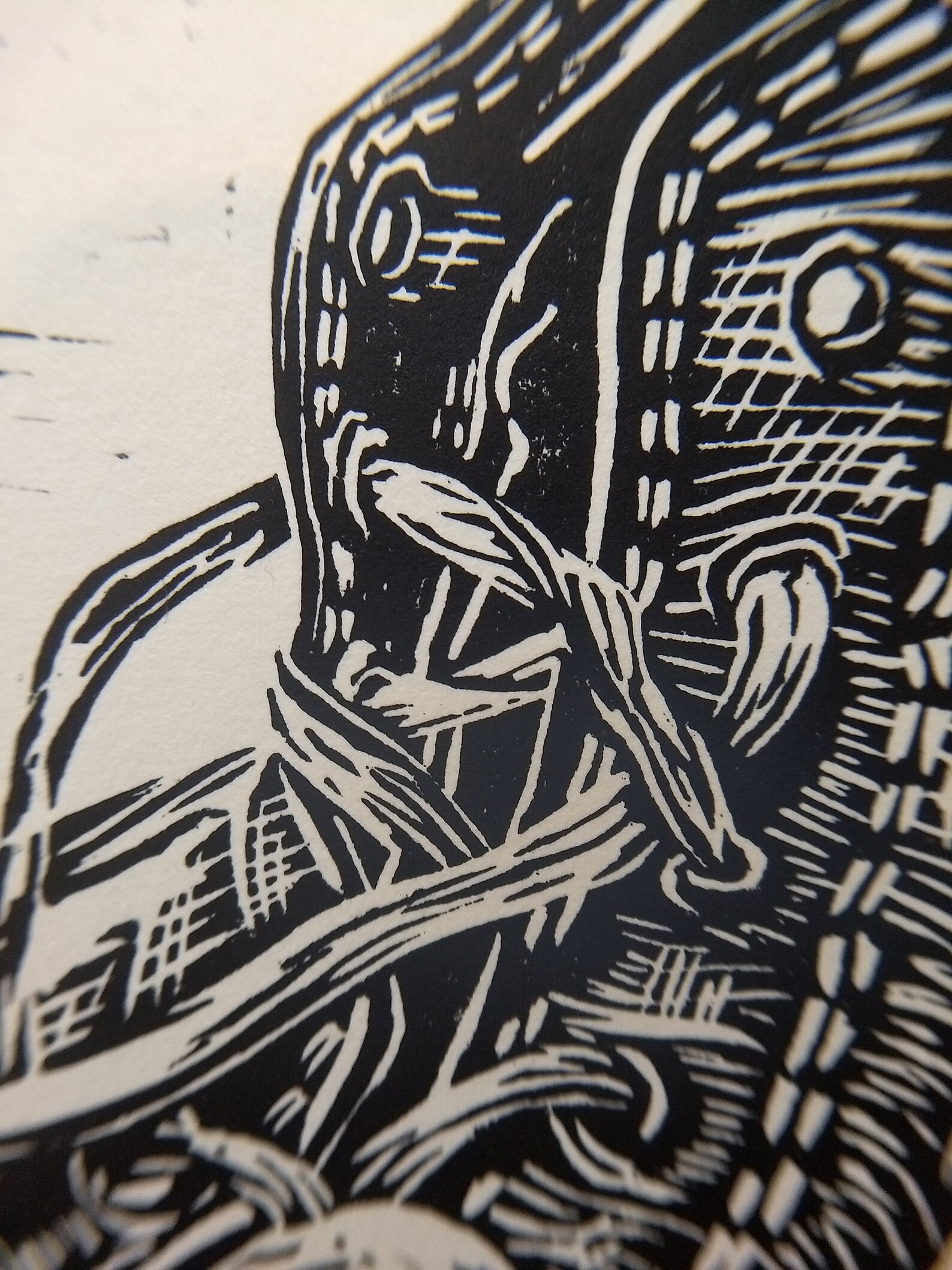 Chucks. Original, Handburnished Linocut Print. Etsy