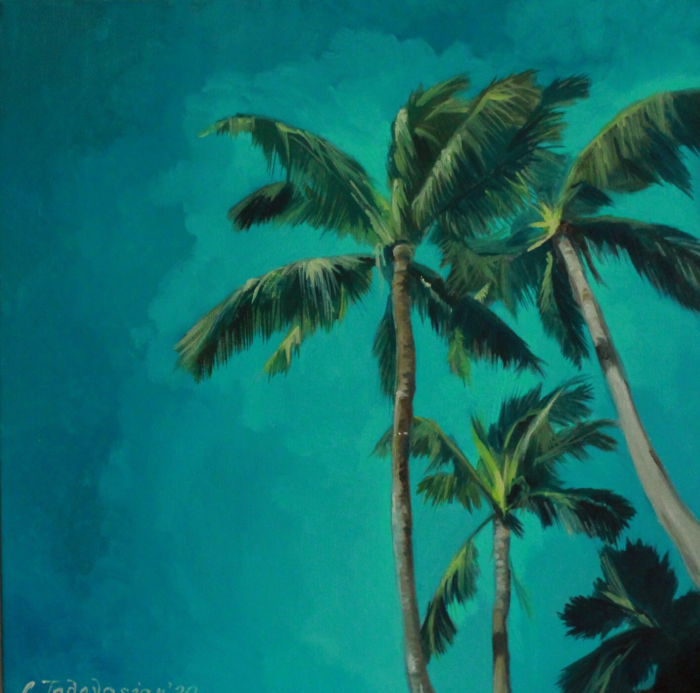 Palm Tree Canvas Painting for sale Only 4 left at 60