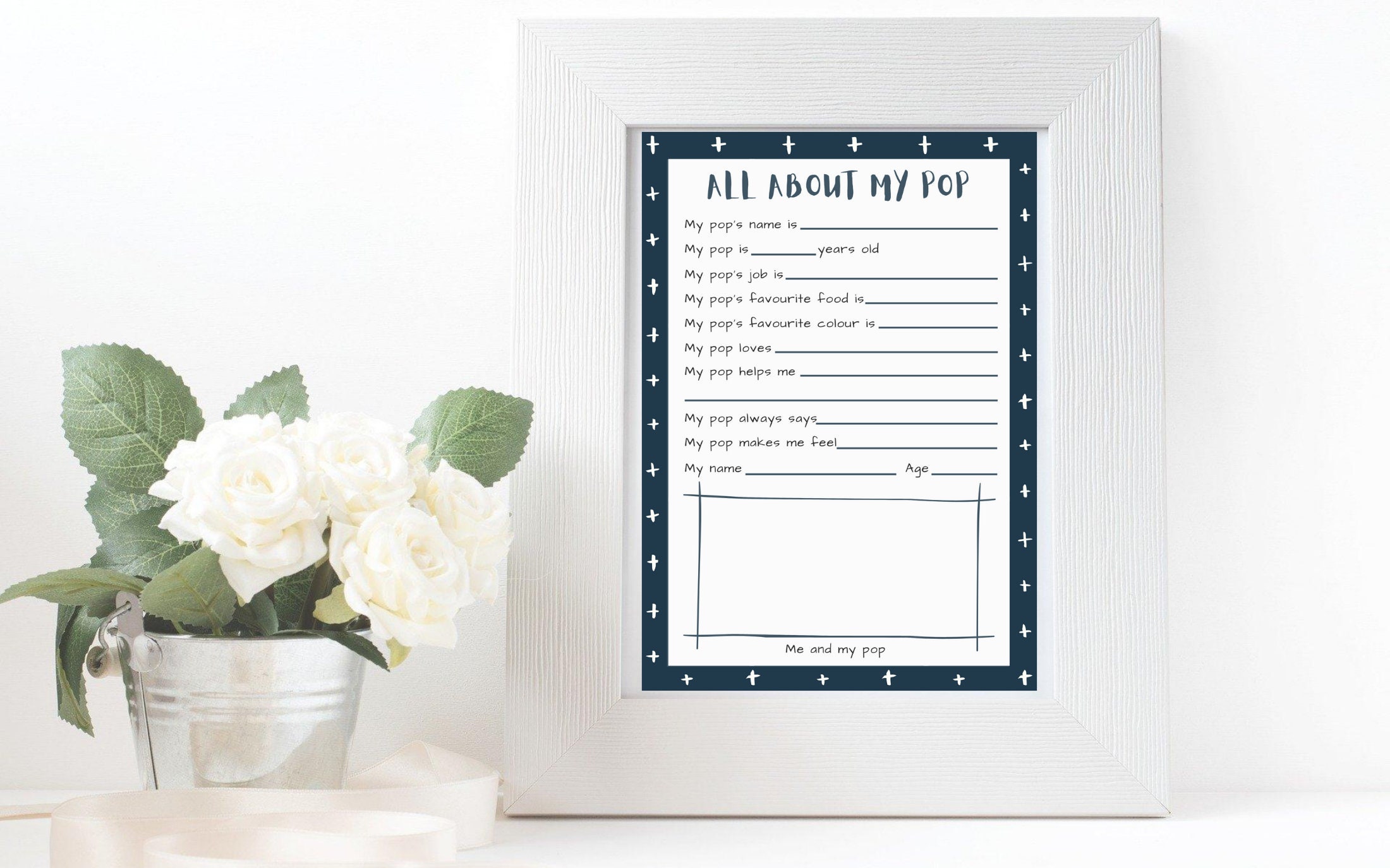 All About My Pop Printable Quiz - Navy Cross Design - Etsy