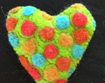 Heart shaped felt brooch