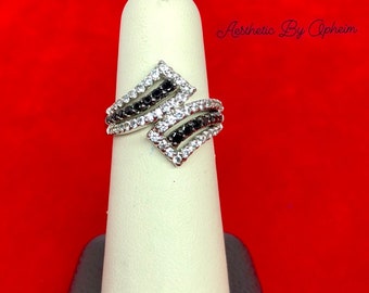 Silver and Black Diamond Ring