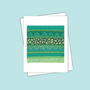 Haricots verts - Art technique mixte | Doodle inspiré bio | Une carte vierge pour toutes les occasions