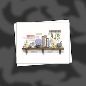 Carte de correspondance pour Halloween, potions et sorts, invitation, carte vierge avec enveloppe