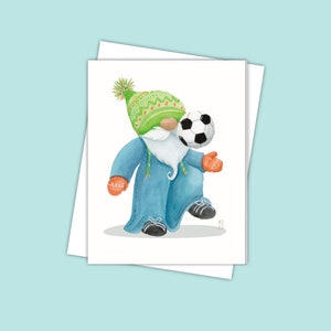 Adorable carte de correspondance nain ballon de football - cadeau idéal pour les joueurs de football