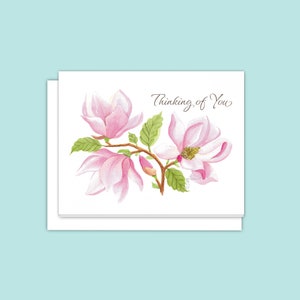 Carte de condoléances sincères - Note de sympathie avec des fleurs de magnolia