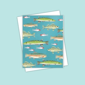 Carte de correspondance Gone Fishin Lake Fish – Parfaite pour la fête des pères, les anniversaires et les pêcheurs