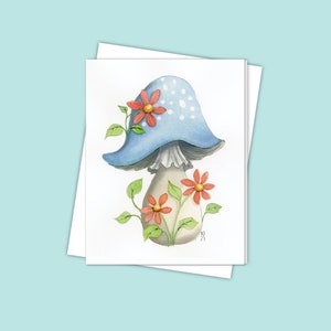 Jolie carte de champignons avec taches de rousseur, toutes les occasions, vierge avec enveloppe