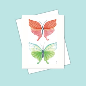 Carte de correspondance illustrée Butterfly Duo - Idéale pour les amateurs de jardins et de papillons