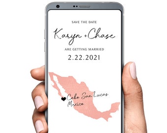Digital Custom Save the Date for Wedding Can change to any state or country Texas SMS Text Evite Digital Invitation Invite