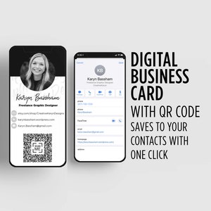 Digital Business Card with QR Code - Business Card | Send as a text | Paper Free The Smart Business Card Text or Scan