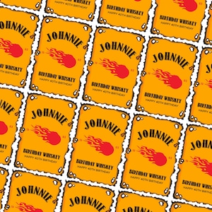 Fireball Inspired Mini Bottle Personalized Labels | Edit, Download and Print at home Birthday Whisky Whiskey bottle label Over 21 DIY