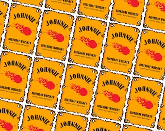 Fireball Inspired Mini Bottle Personalized Labels | Edit, Download and Print at home Birthday Whisky Whiskey bottle label Over 21 DIY