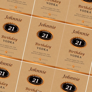 Tito&#39;s Vodka Inspired Personalized Labels Edit, Download and Print at home Birthday Groomsman Bridesmaid Graduation Bachelorette Over 21 DIY