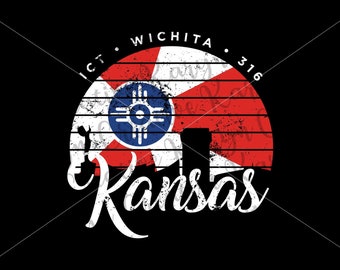 Proud to be from Wichita Kansas Shirt Wichita Flag shirt Wichita Skyline Tshirt Png PDF file for DIY projects 316 ICT Sublimation File