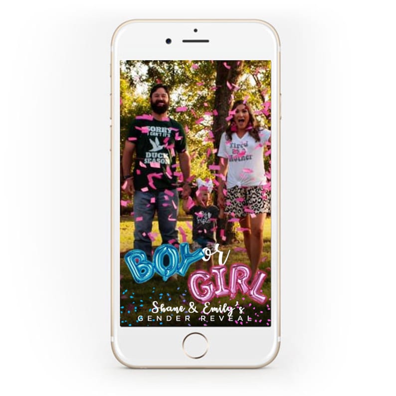 Gender Reveal Snapchat Filter Boy or Girl Geofilter Etsy