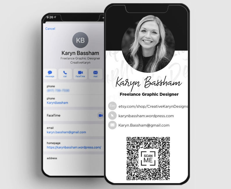 Digital Business Card With QR Code - Business Card | Send as a Text ...