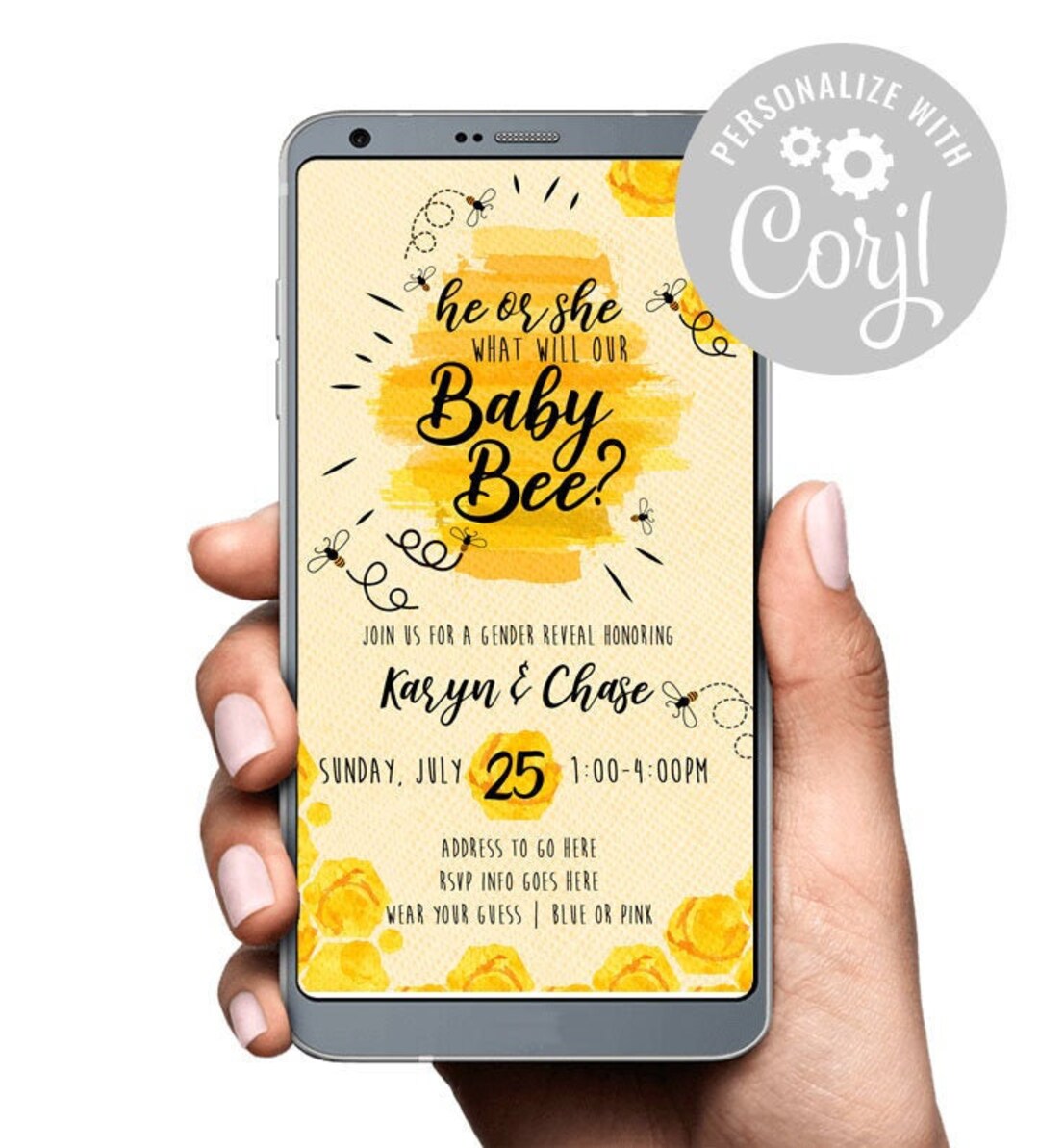 He or She What Will the Baby BEE Be Gender Reveal Invitation Invite ...