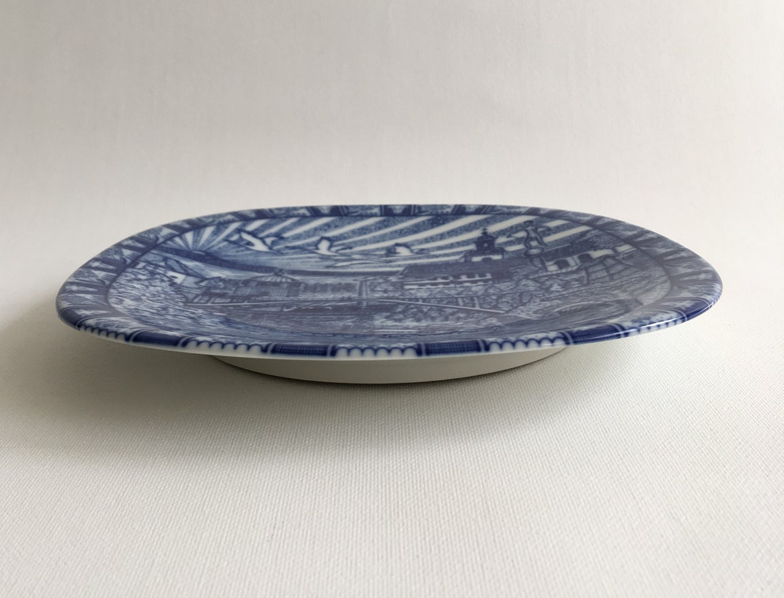 Rörstrand Christmas Plate 1987 Underglaze Cobalt Blue Nils in Dalsland ...