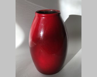 West German Scheurich Keramikfabrik Vase 629-18 Claret Red Décor Art Pottery West German Art Ceramics Kleinheubach Germany c. 1990s