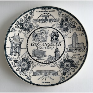 Los Angeles Collector Plate Fine American Ironstone Historic Landmarks Commissioned by Enco National Inc New York  Made in U.S.A. 1967-1973