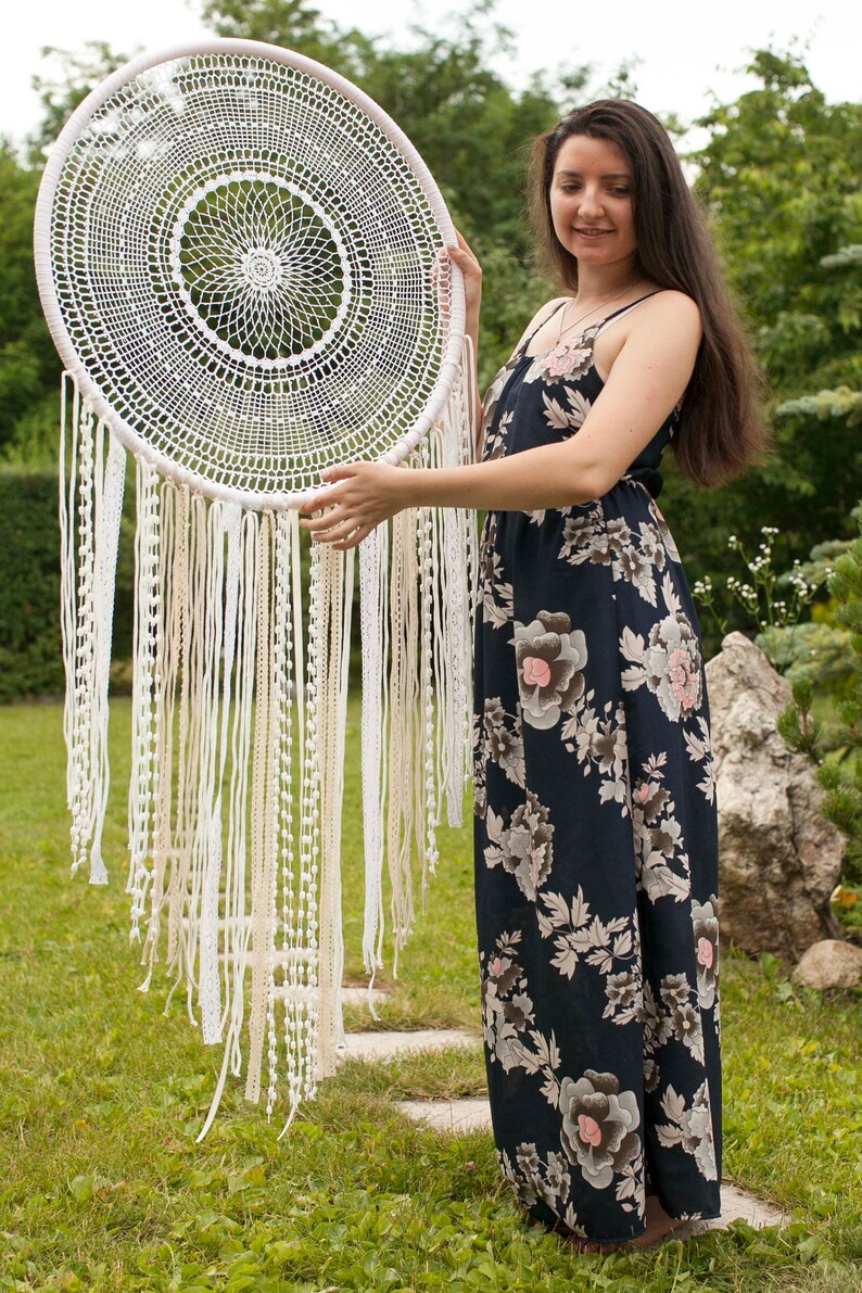 Large dream catcher Doily dream catcher wall hanging Wedding Etsy