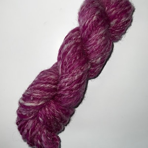 Dark Magenta with white handspun yarn