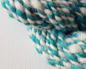 Teal & White Handspun