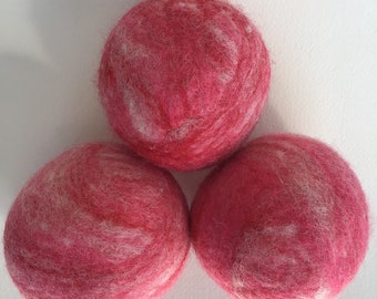 100% Wool Dryer Balls - Red, Pink