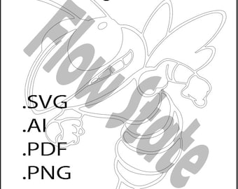 Yellowjacket Hornet Bee Mascot .svg .ai . pdf .png