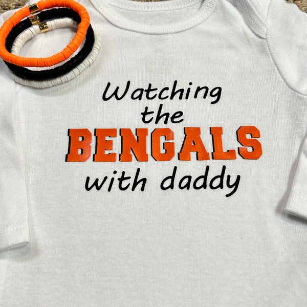 Watching the Bengals with daddy/Bengals Football/New Dad Gift/Gift for New Dad/Bengals Baby/Cincinnati Fan/Bengals Fan