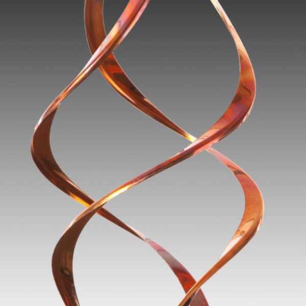 Infinity copper sculpture, wind spinner, garden art