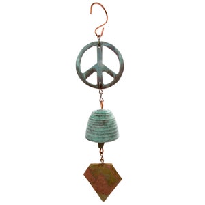 Peace Sign Bronze Bell Gift,by Harmony Hollow