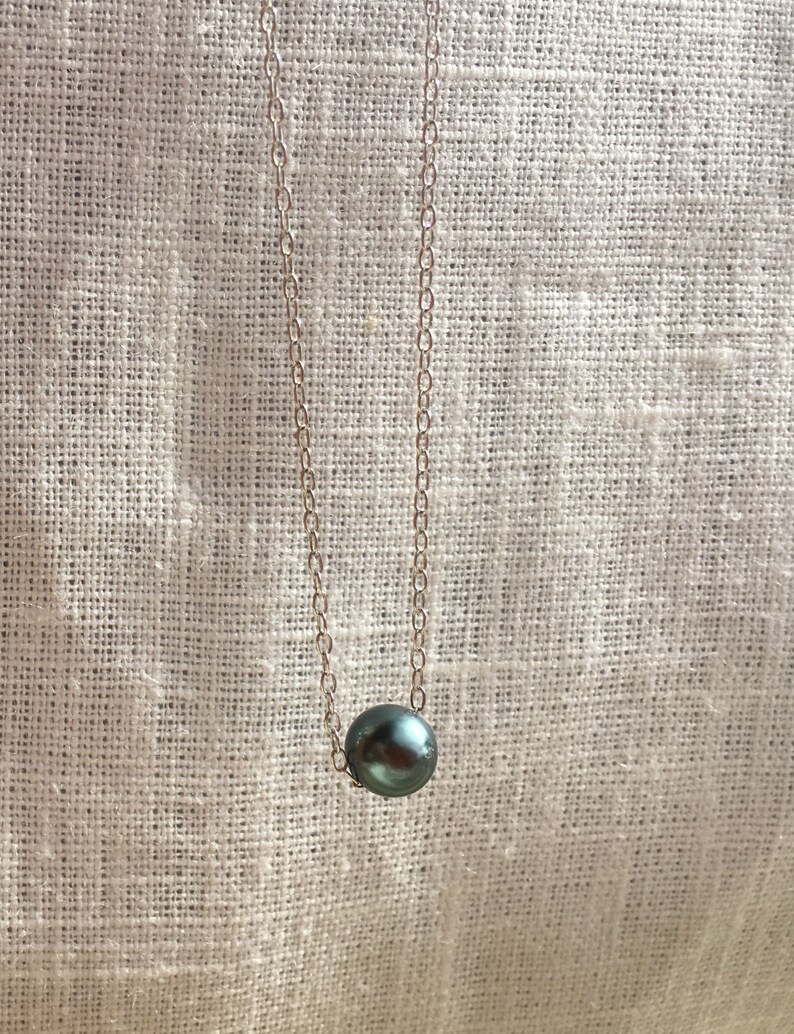 women jewelry fine jewelry 89 mm Silver necklace with Tahitian Pearl