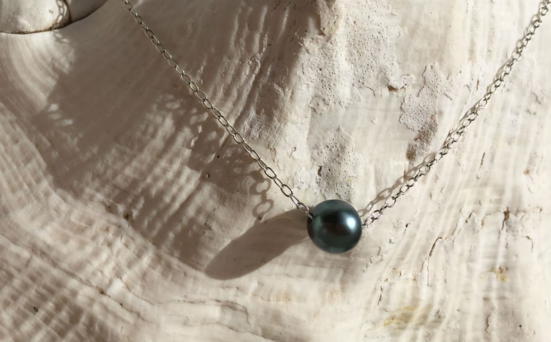 women jewelry fine jewelry 89 mm Silver necklace with Tahitian Pearl