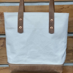 Tote Bag, #30, Canvas and Leather tote bag, bag, gift for her, gift for him, camping bag, carryall bag, beach bag, handmade, Christmas gift