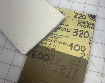 Small Sand Paper Cardholder, 4 Slots for 4" by 3" pieces of sandpaper, Perfect for Leather Craft