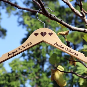 Baby Keepsake Hanger - Personalized Laser Engraved Solid Wood Hanger, Baby Shower Gift, New Born Gift