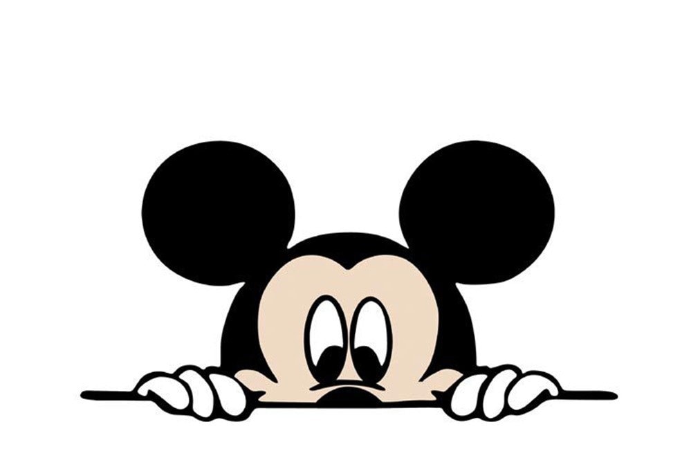 Peeking Mickey Mouse Car Vinyl Decal Color | Etsy