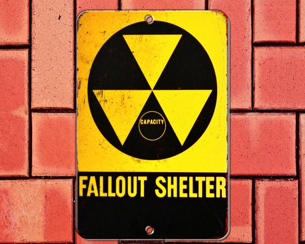 Vintage style fallout shelter sign printed on 8x12 aluminum | Etsy